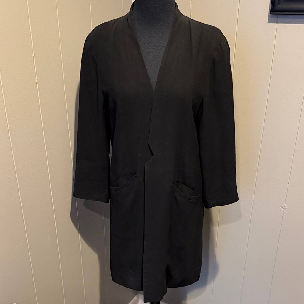 B25 Eileen Fisher Black Women's Small  Jacket Minimalist Preppy Office